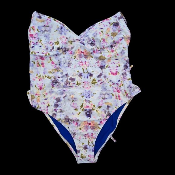 Flora Obscura X J.Crew Strappy-Back One-Piece Swimsuit Floral Size 24 - Picture 1 of 8